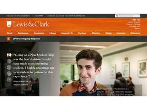 Lewis & Clark College's official website homepage screenshot