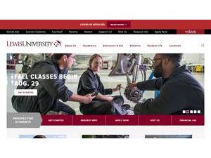 Lewis University's official website homepage screenshot