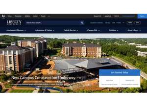 Liberty University's official website homepage screenshot