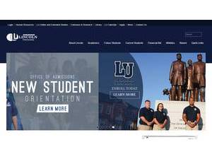 Lincoln University, Missouri's official website homepage screenshot