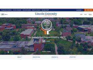 Lincoln University's official website homepage screenshot