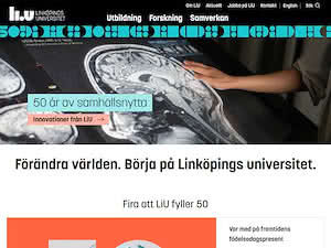 Linköpings Universitet's official website homepage screenshot