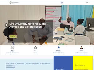 Lira University's official website homepage screenshot