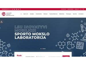 Lithuanian Sports University's official website homepage screenshot