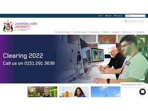 Liverpool Hope University's official website homepage screenshot