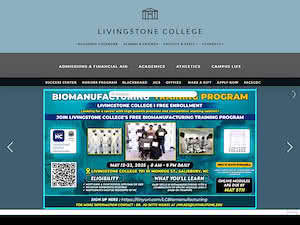Livingstone College's official website homepage screenshot