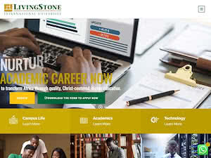 LivingStone International University's official website homepage screenshot