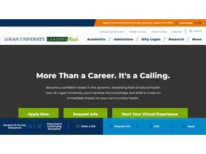 Logan University's official website homepage screenshot
