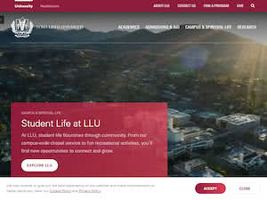 Loma Linda University's official website homepage screenshot