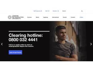 London Metropolitan University's official website homepage screenshot