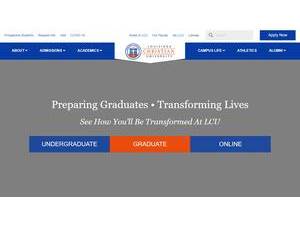 Louisiana Christian University's official website homepage screenshot