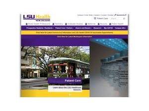 Louisiana State University Health Sciences Center's official website homepage screenshot