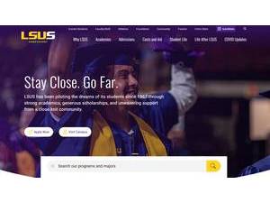 Louisiana State University in Shreveport's official website homepage screenshot
