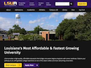 Louisiana State University of Alexandria's official website homepage screenshot