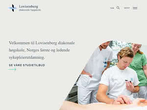 Lovisenberg Diaconal University College's official website homepage screenshot