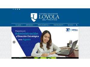 Loyola del Pacífico University's official website homepage screenshot
