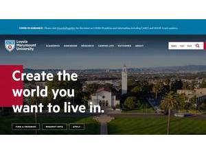 Loyola Marymount University's official website homepage screenshot