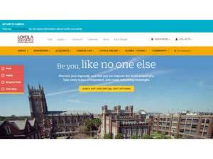 Loyola University New Orleans's official website homepage screenshot