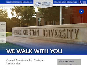 Lubbock Christian University's official website homepage screenshot