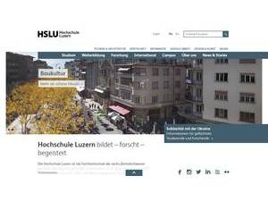 Lucerne University of Applied Sciences and Arts's official website homepage screenshot
