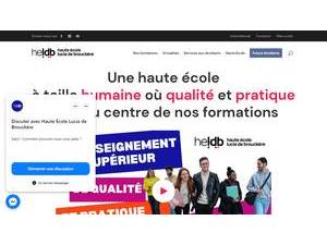 Lucia de Brouckère University College's official website homepage screenshot