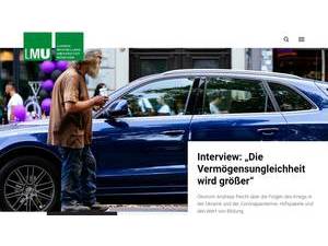 Ludwig Maximilian University of Munich's official website homepage screenshot