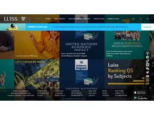 Luiss University's official website homepage screenshot