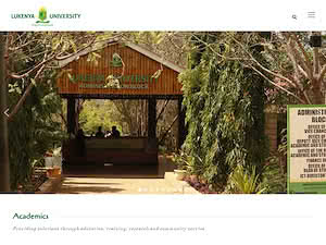 Lukenya University's official website homepage screenshot
