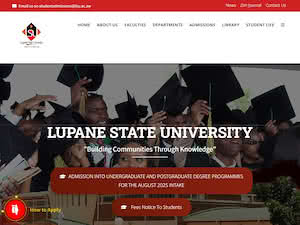 Lupane State University's official website homepage screenshot