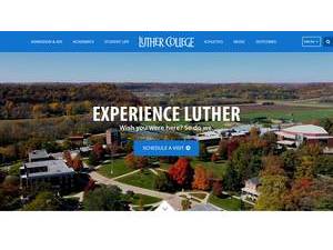 Luther College's official website homepage screenshot