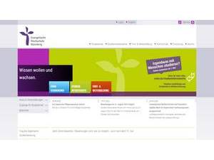 Lutheran University of Applied Sciences Nuremberg's official website homepage screenshot