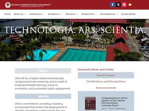 Lyceum-Northwestern University's official website homepage screenshot