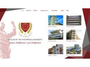 Lyceum of the Philippines University's official website homepage screenshot