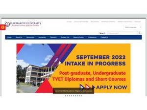 Machakos University's official website homepage screenshot