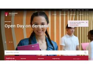 Macquarie University's official website homepage screenshot