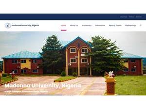 Madonna University, Nigeria's official website homepage screenshot