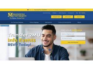 Madonna University's official website homepage screenshot