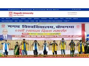 Magadh University's official website homepage screenshot