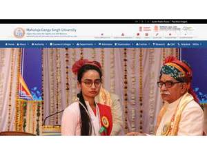 Maharaja Ganga Singh University's official website homepage screenshot