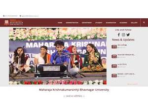 Maharaja Krishnakumarsinhji Bhavnagar University's official website homepage screenshot