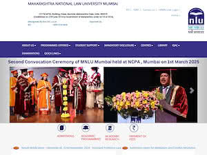 Maharashtra National Law University Mumbai's official website homepage screenshot