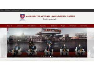 Maharashtra National Law University, Nagpur's official website homepage screenshot