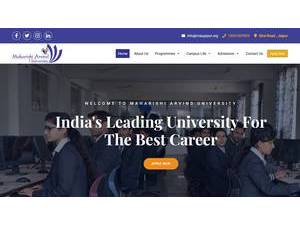Maharishi Arvind University, Jaipur's official website homepage screenshot