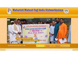 Maharishi Mahesh Yogi Vedic University's official website homepage screenshot