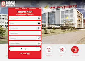 Maharishi Markandeshwar University, Sadopur's official website homepage screenshot