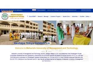 Maharishi University of Management and Technology's official website homepage screenshot