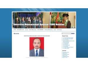 Mahasaraswati University of Mataram's official website homepage screenshot