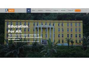 Mahatma Gandhi University, Meghalaya's official website homepage screenshot