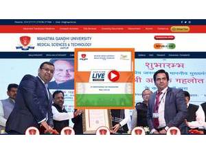 Mahatma Gandhi University of Medical Sciences and Technology's official website homepage screenshot