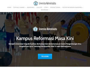 Mahendradatta University's official website homepage screenshot
